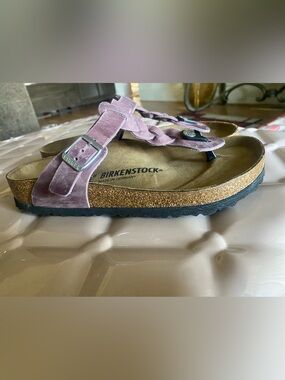 Birkenstock Mauve Suede Braided Thong Sandal